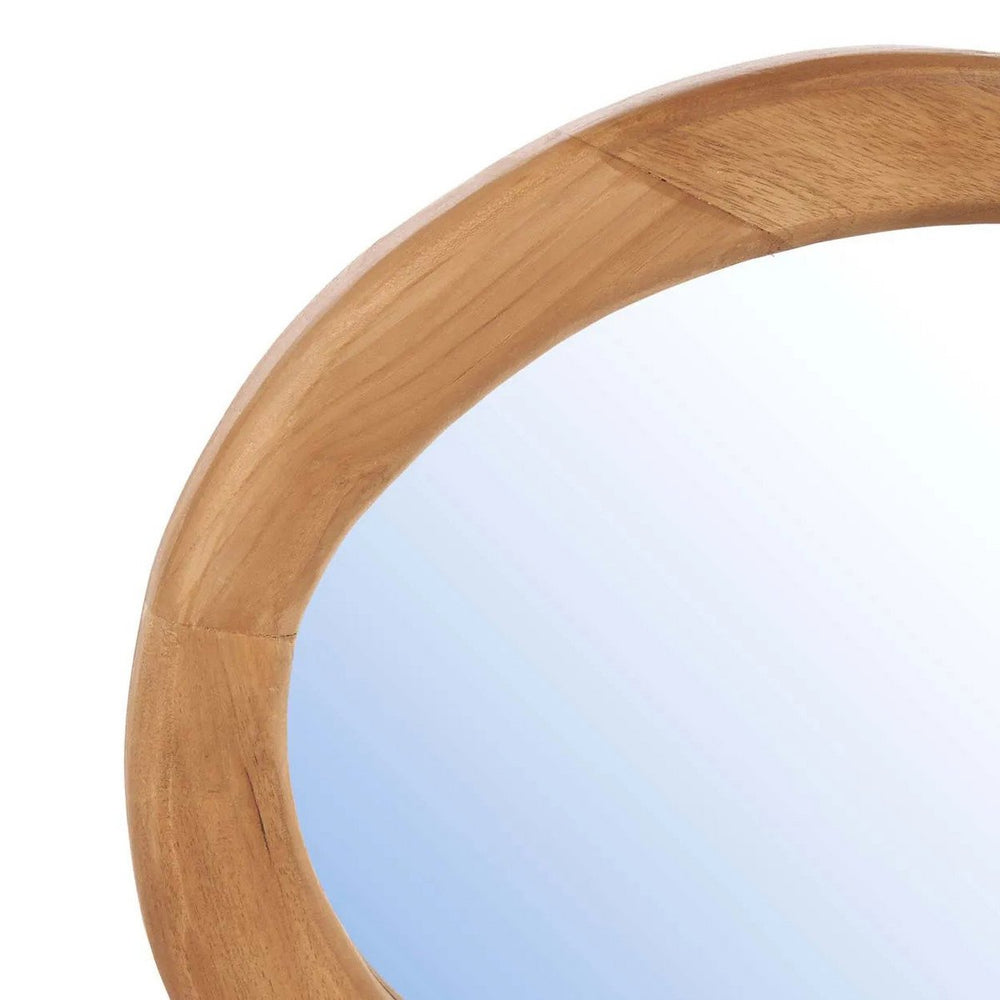 Natural teak wood organic mirror