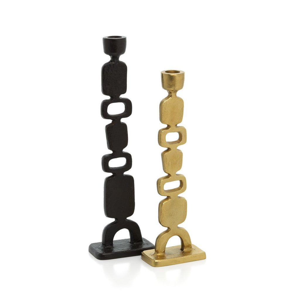 Gold aluminum candle holder