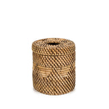 Natural brown handwoven rattan tissue box