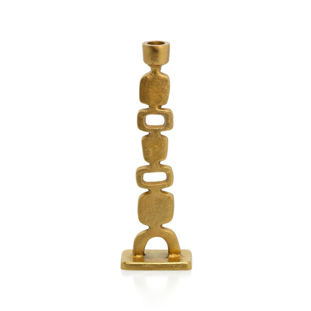 Gold aluminum candle holder