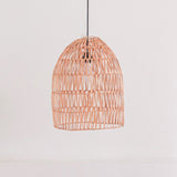 Beige woven rattan pendant lamp