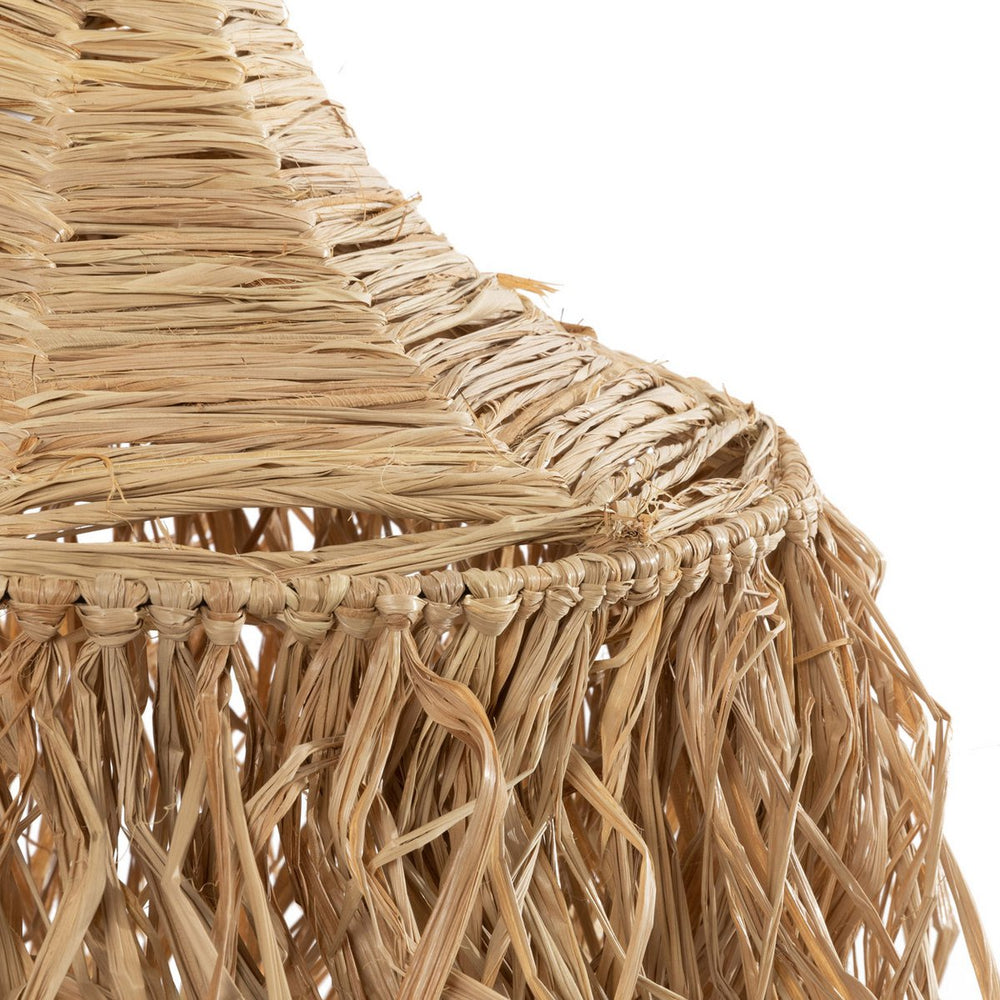 Natural woven rattan pendant lamp shade with fringes