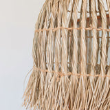 Beige woven seagrass pendant lampshade