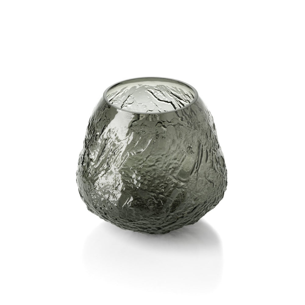 Black textured glass vase