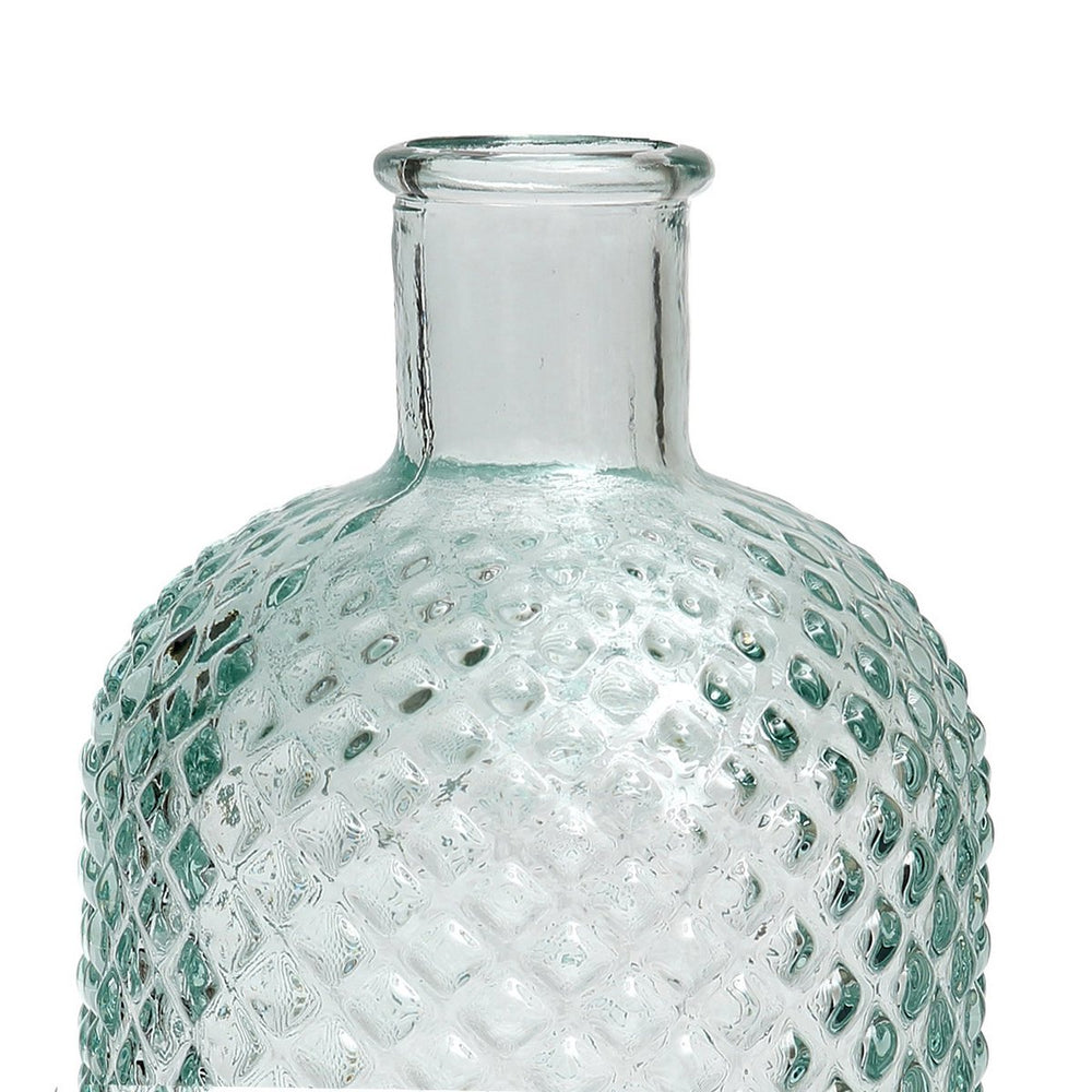 Blue handcrafted glass bottle