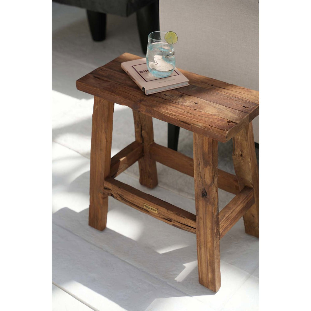 Natural wooden rustic stool