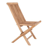 Natural teak wood dining chair with slatted seat and back
