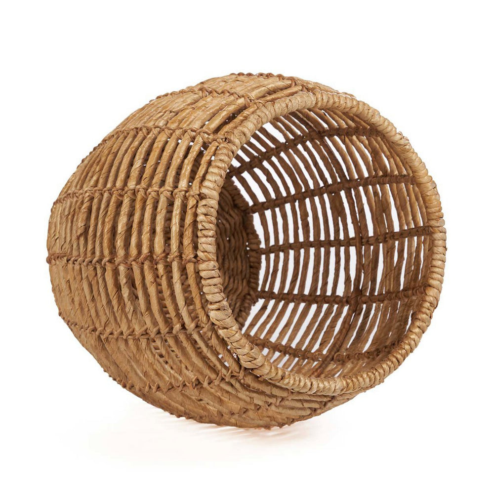 Brown woven banana leaf round stool