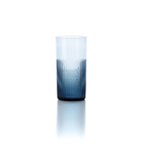 Blue rippled glass tumbler