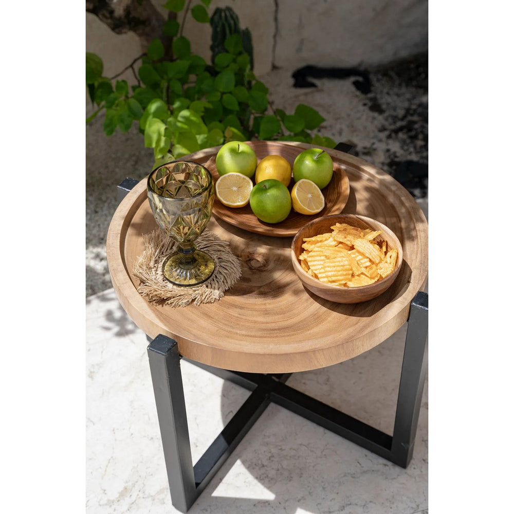 Brown teak root wooden snack bowl