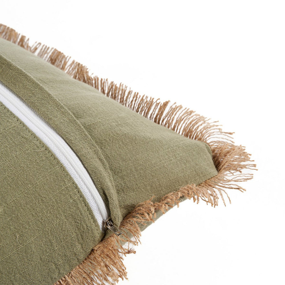 Forest green cotton cushion cover