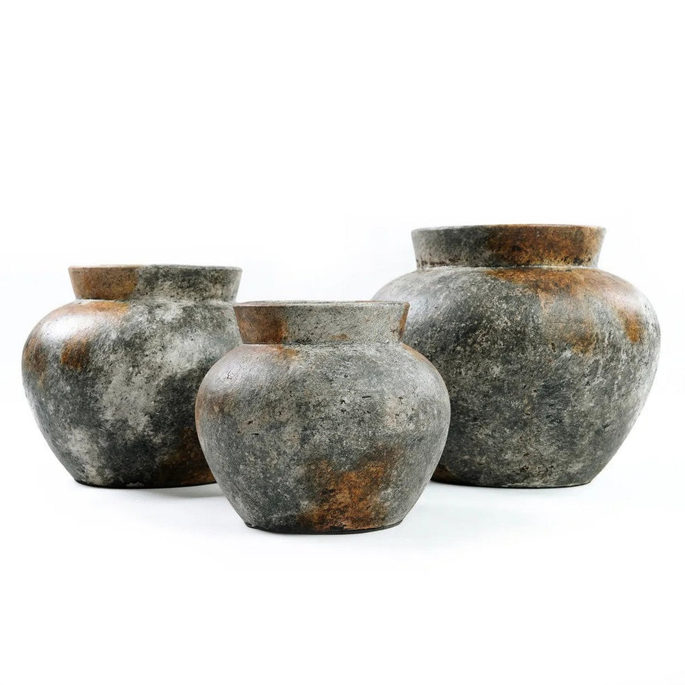 Antique grey terracotta vase