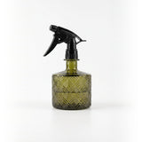 Olive green recycled glass plant mister with lattice detailing