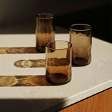 Brown handblown glass tumbler