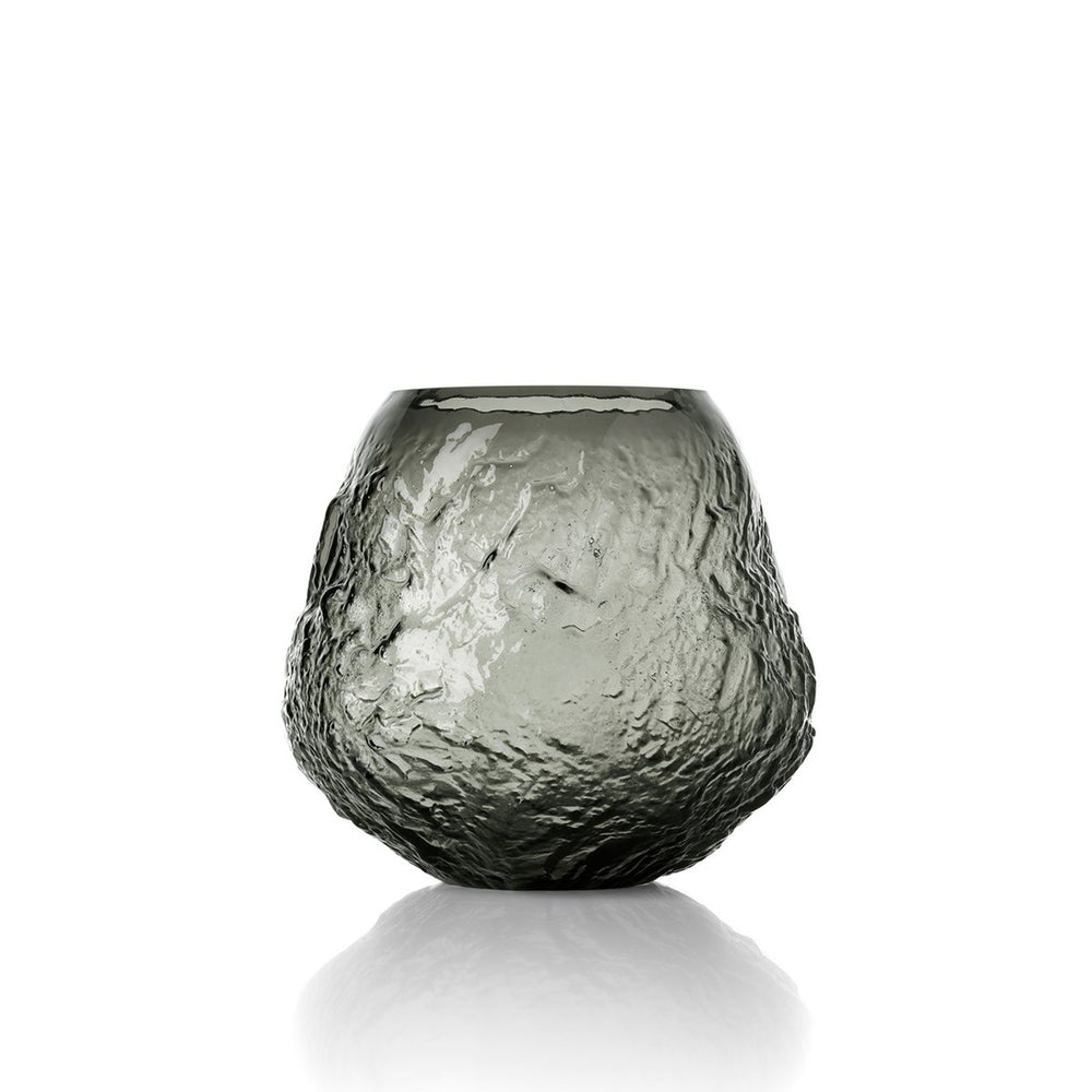 Black textured glass vase