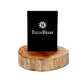 Natural teak root card holder