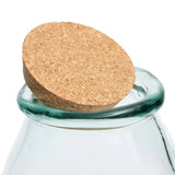 Blue recycled glass storage jar with cork lid