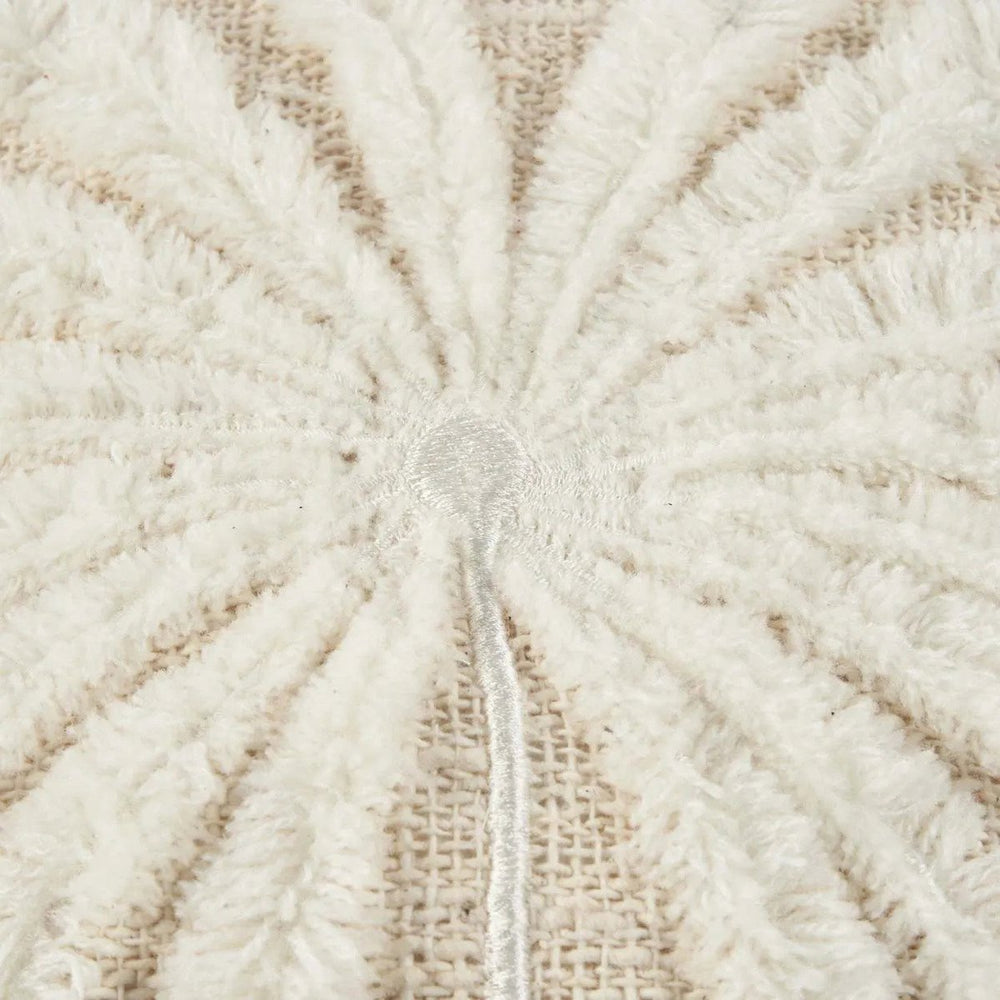 Natural white raffia and cotton cushion cover