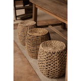 Brown woven banana leaf round stool