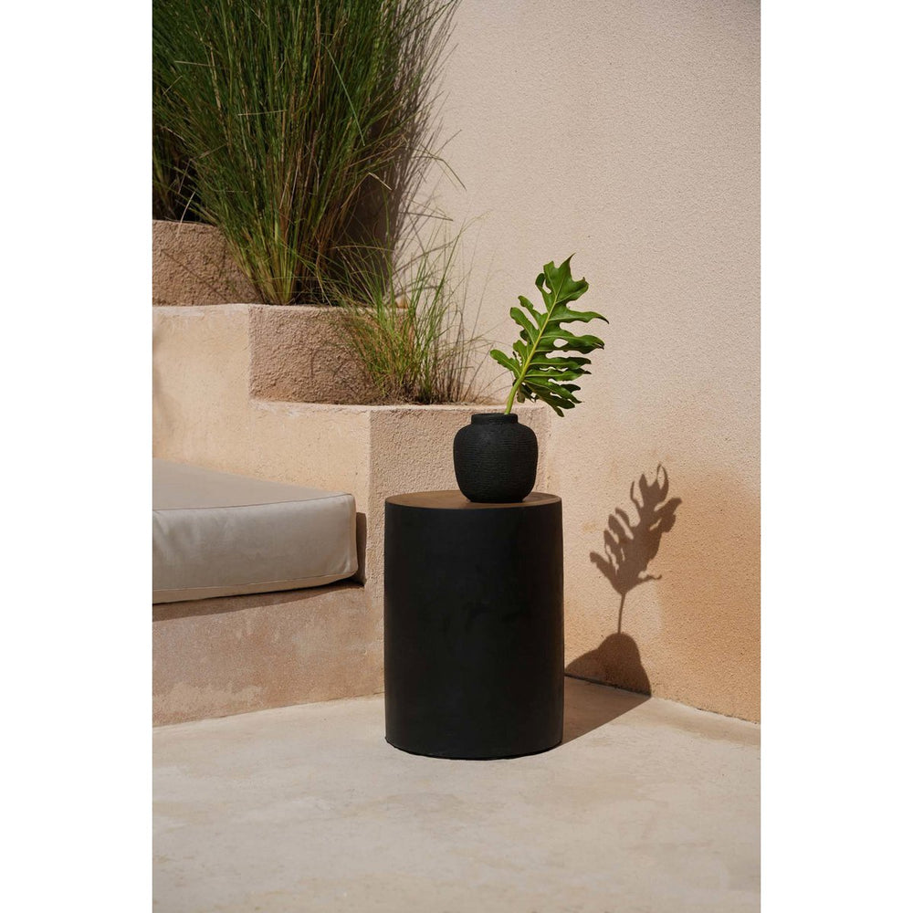 Black terracotta vase