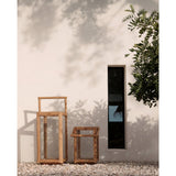 Reclaimed teak wood rectangular lantern