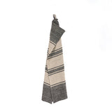 Natural black striped linen kitchen towel