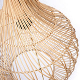 Beige rattan pendant lamp with braided boho design