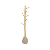 Natural wood and concrete coat hanger
