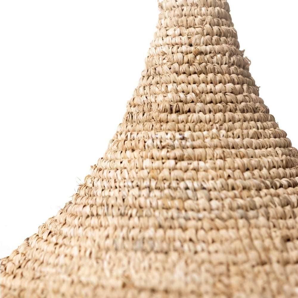 Beige raffia lampshade with fringes