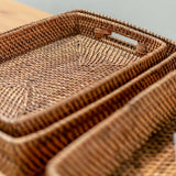 Rattan Serving Tray Amahai Brown ā Handmade Decorative Tray in 3 Sizes