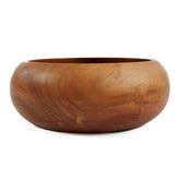 Brown teak wood fruit bowl