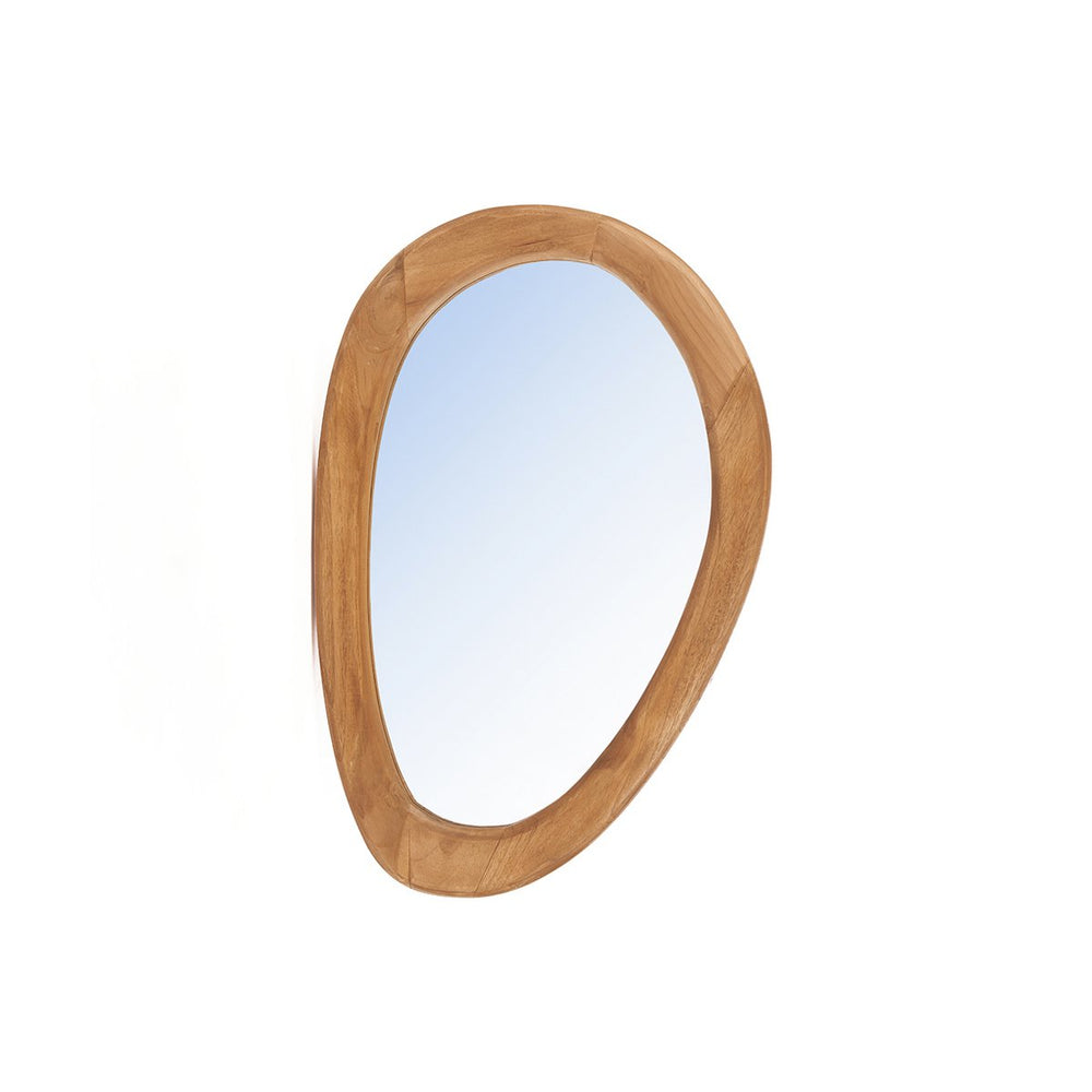 Natural teak wood organic mirror