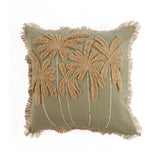Forest green cotton cushion cover