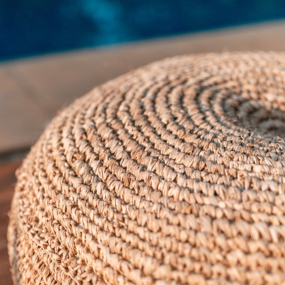 Close-up of a woven textured surface with blurred background