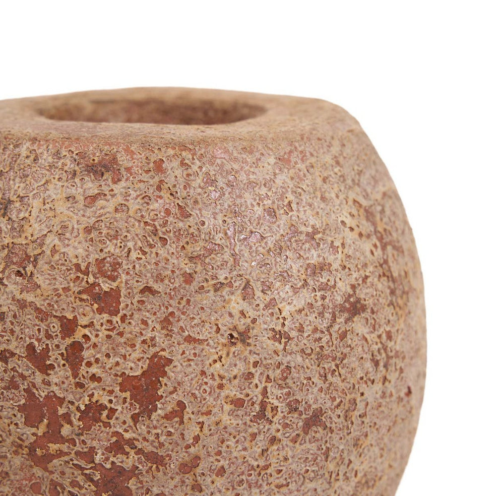Brown terracotta candle holder