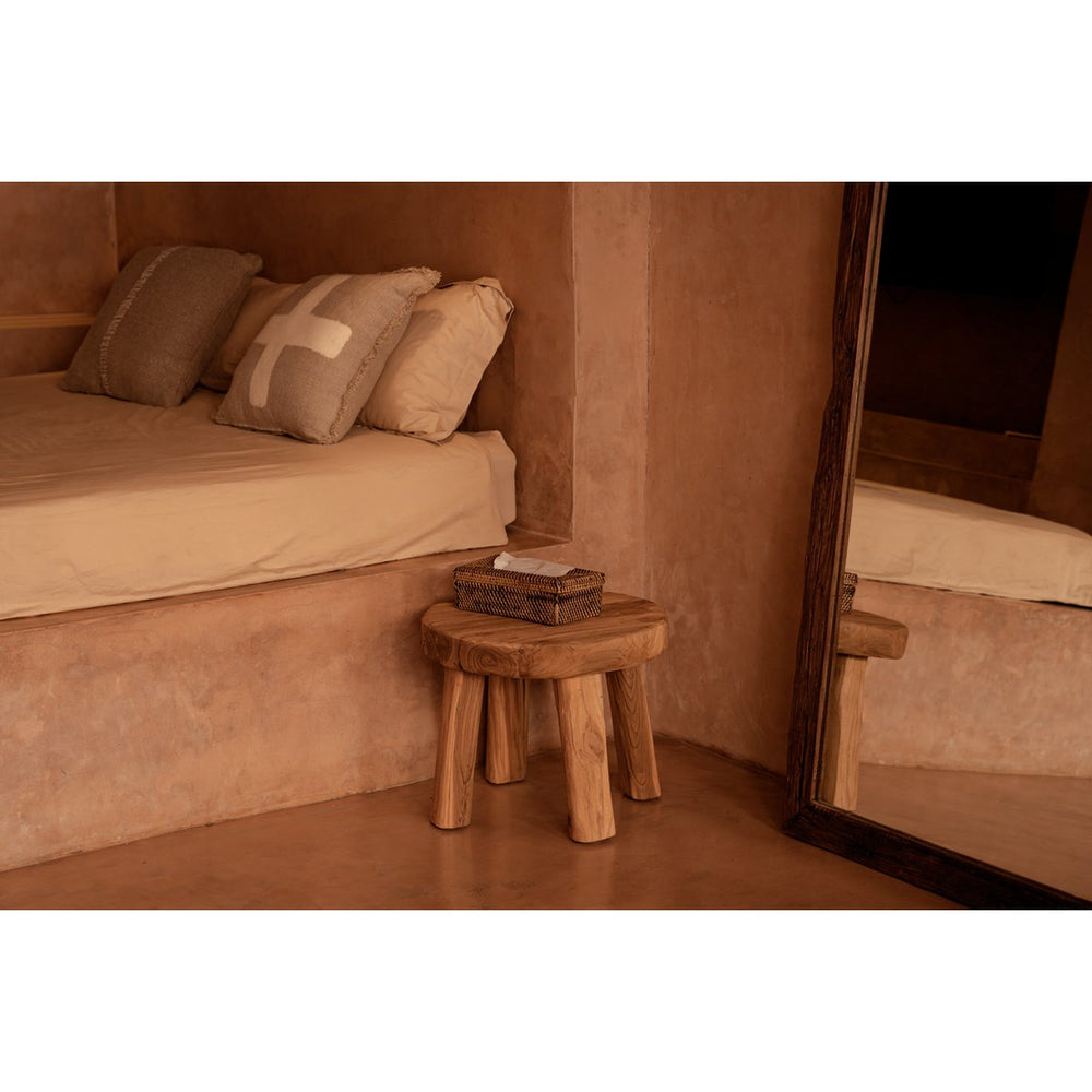 Natural brown woven rattan tissue box cover