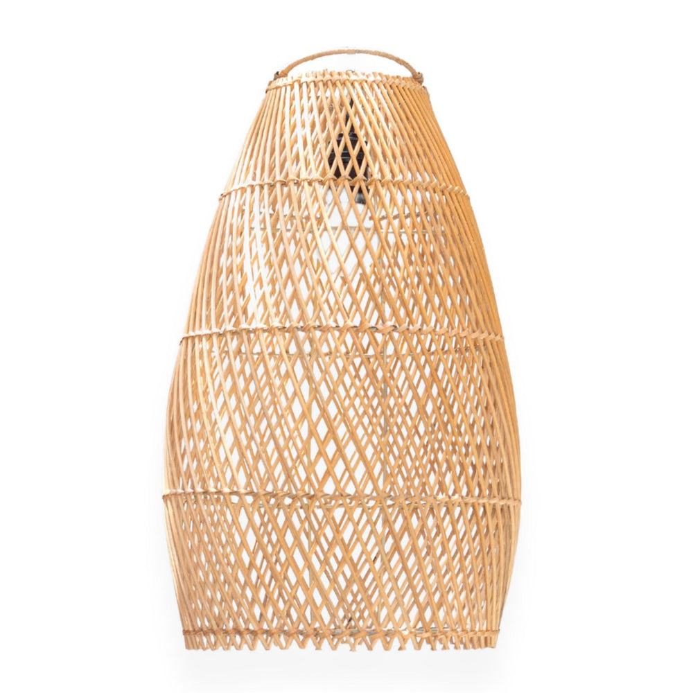 Beige woven rattan ceiling lampshade