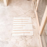 Handwoven Cotton Rug Gianyar ā White & Brown Bathroom Mat 64x51 cm