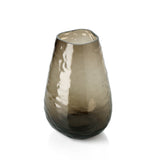 Smoky gray glass vase on a white background