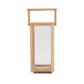 Reclaimed teak wood rectangular lantern