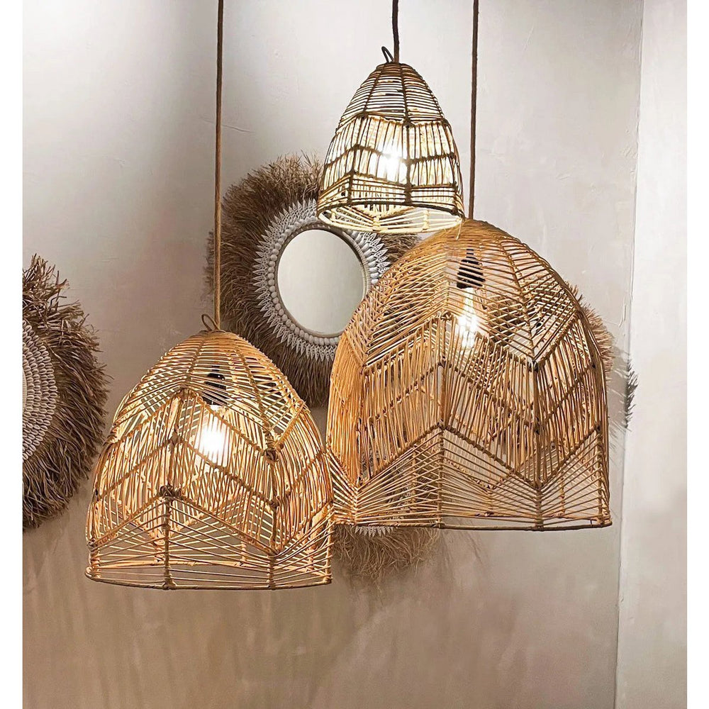 Natural rattan pendant lamp shade