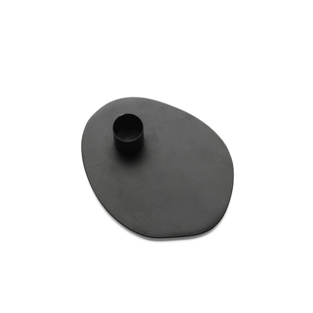 Black textured candle holder
