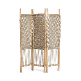 Natural seagrass and teak room divider
