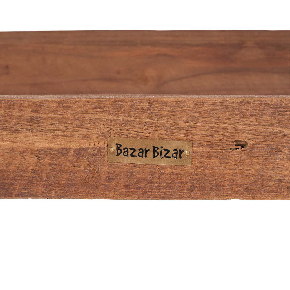 Natural teak wood rustic bench