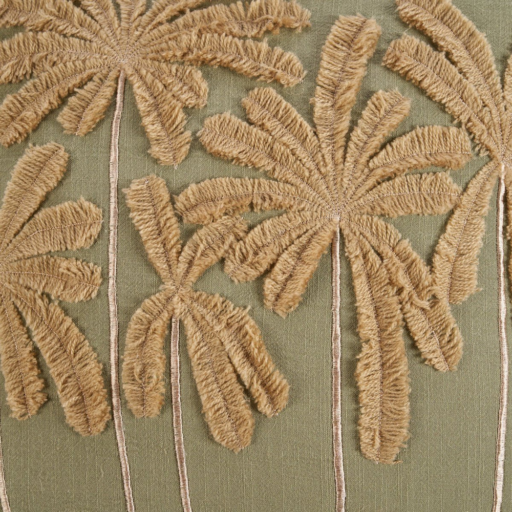 Forest green cotton cushion cover