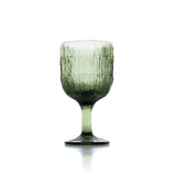 Green ripple glass wine glass