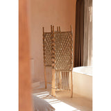 Natural seagrass and teak room divider