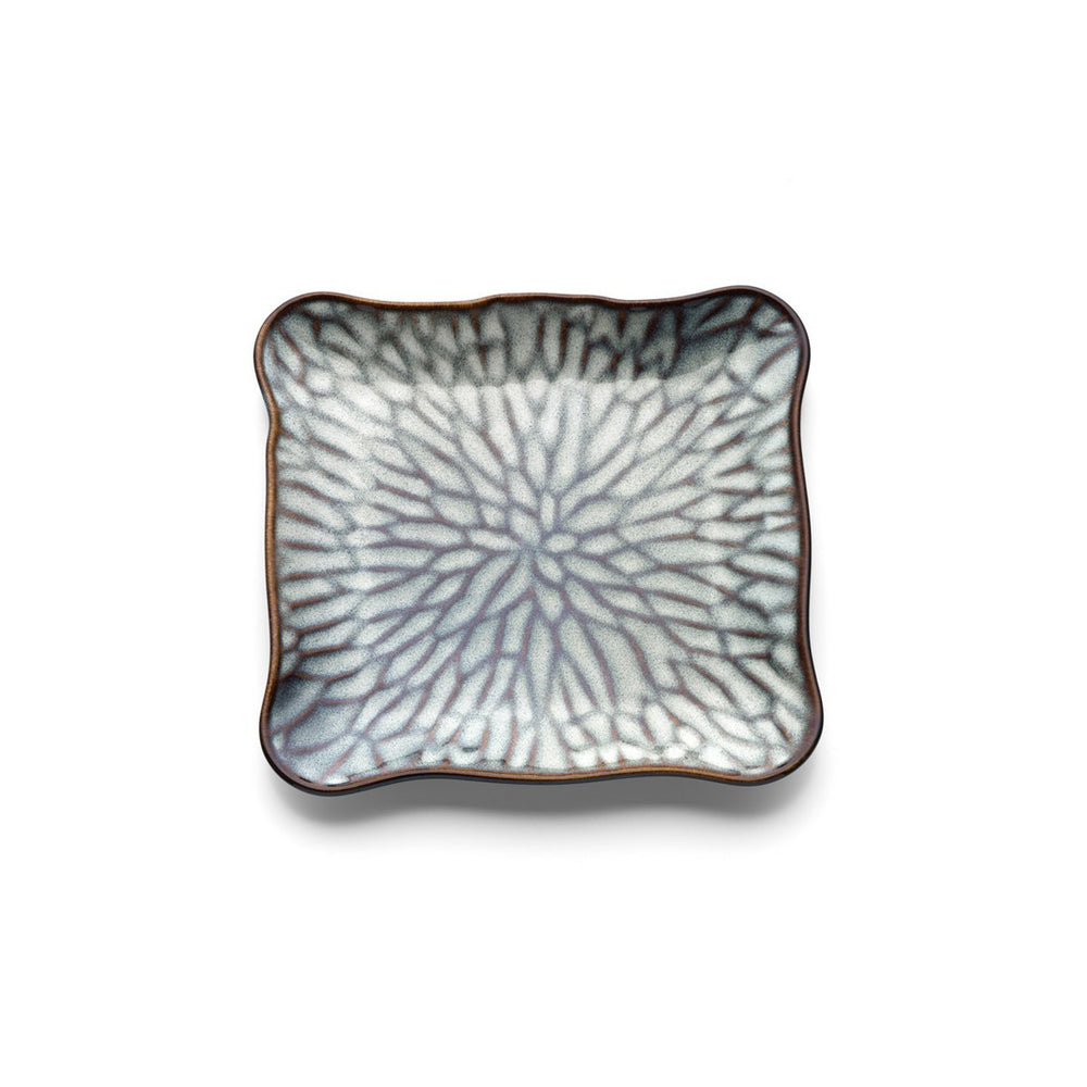 Grey ceramic square plate