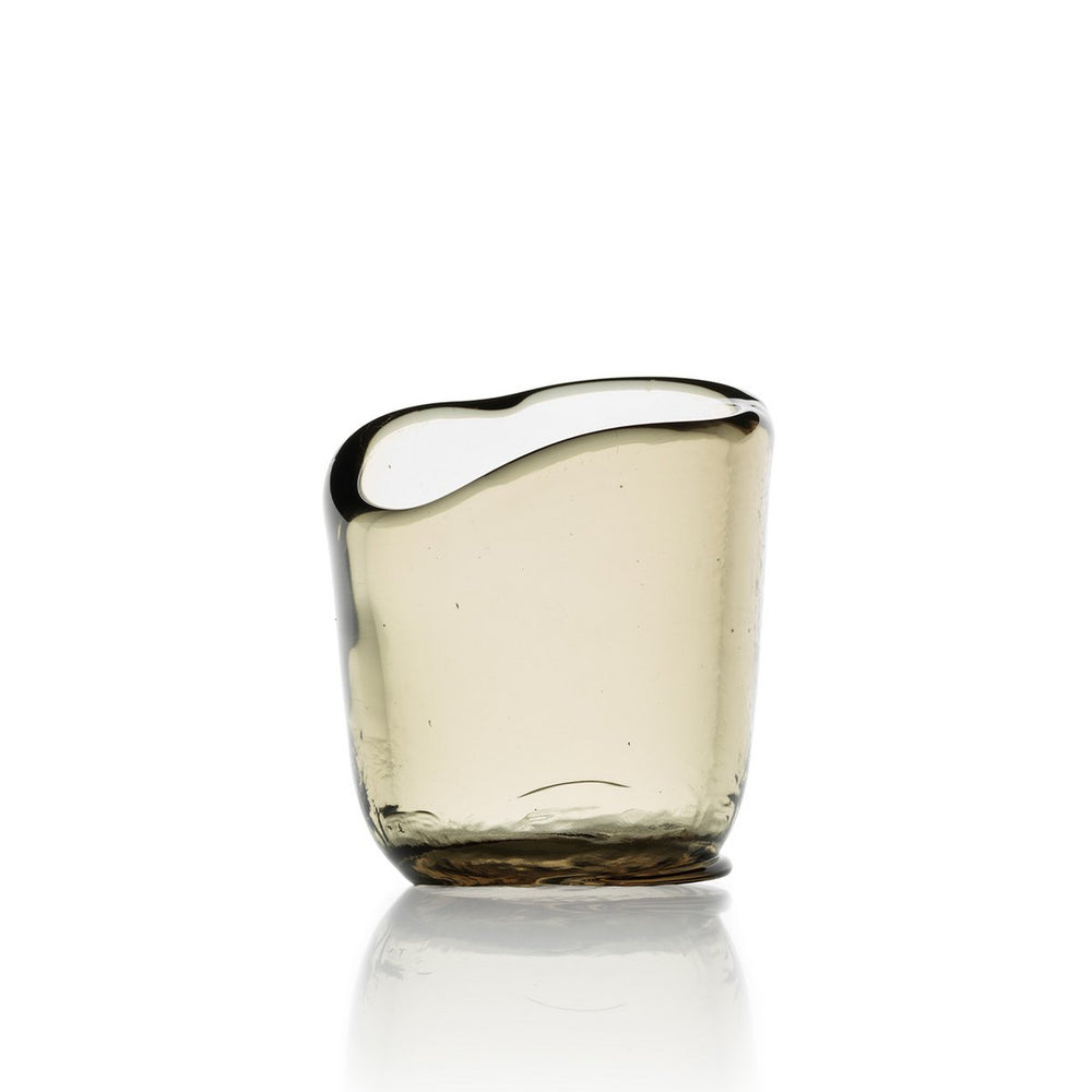 Charcoal glass candle holder