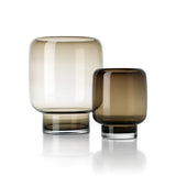 Brown smoky glass cube vase